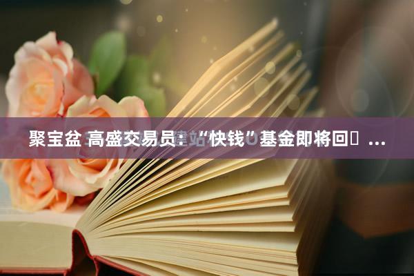 聚宝盆 高盛交易员：“快钱”基金即将回�...